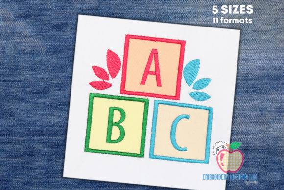Charming ABC Blocks Applique for Handmade Gifts