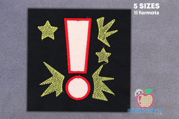 Exclamation Mark Applique: A Bold Design for Impactful Embroidery