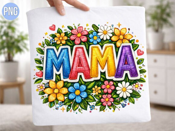 Mama Colorful Floral Embroidery PNG Review for Craft Fair Sellers