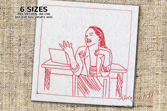 Teacher Teaching in Classroom: A Redwork Gem for Craft Fair Sellers